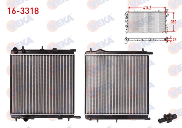 VEKA 16-3318 | Su Radyatörü Mekanik Peugeot 207 (Wa,Wc) 1.4İ M-T 2006-2012