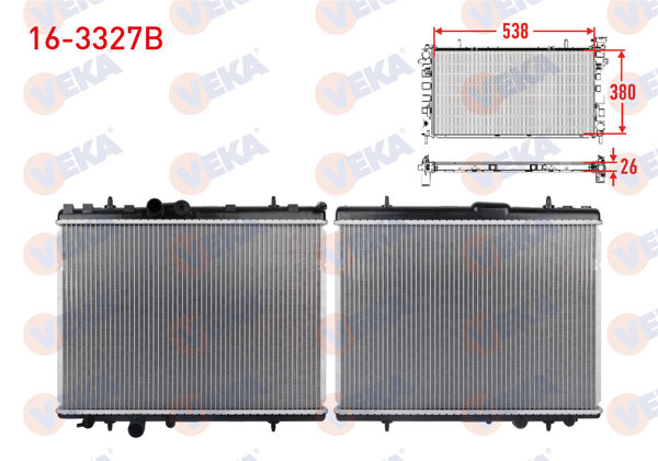 VEKA 16-3327B | Su Radyatörü Brazing Citroen C5 II (Rc) 1.6 HDI M-T Ac + /-2004-2008
