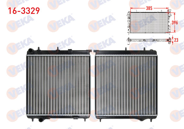 VEKA 16-3329 | Su Radyatörü Mekanik Peugeot 207 (Wa,Wc) 1.4 HDI M-T Ac + /-2006-2012