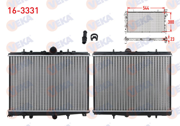 VEKA 16-3331 | Su Radyatörü Mekanik Peugeot 406 (8B) 2.0 HDI M-T Ac + /-1995-2004