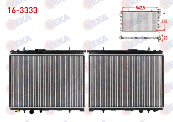 VEKA 16-3333 | Su Radyatörü Mekanik Peugeot 206 (2A / C) 1.4İ 16V A-T Ac + /-1998-2006