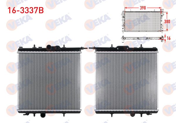 VEKA 16-3337B | Su Radyatörü Brazing Peugeot 206 (2A / C) 1.4İ 16V A-T Ac-1998-2006