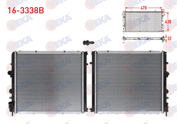 VEKA 16-3338B | Su Radyatörü Brazing Karsan J10 2.3 D M-T 2010 -