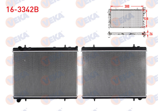 VEKA 16-3342B | Su Radyatörü Brazing Citroen C4 1.6 HDI A-T / M-T-2.0 M-T 2004-2009 / Peugeot 307 1.6 HDI-2.0İ M-T 2000-2007