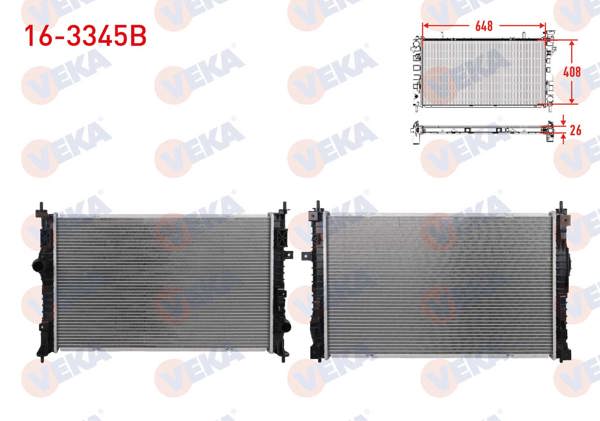 VEKA 16-3345B | Su Radyatörü Brazing 1.2 Puretech / 1.5-1.6 Bluehdi Peugeot 3008 II 2016-/ 308 II 2014-/ 5008 II 2016-/ Exppert 2018-/ Citroen Berlingo 2018-/ C4 G.Picasso II 2014-/ Opel Grandland 2019 -