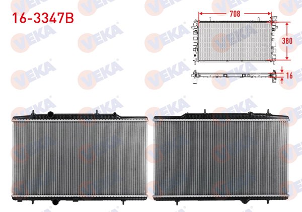 VEKA 16-3347B | Su Radyatörü Brazing Peugeot 301 1.6 HDI 2014-/ Citroen C-Elyse 1.5 Bluehdi, 1.6 HDI 2012 -