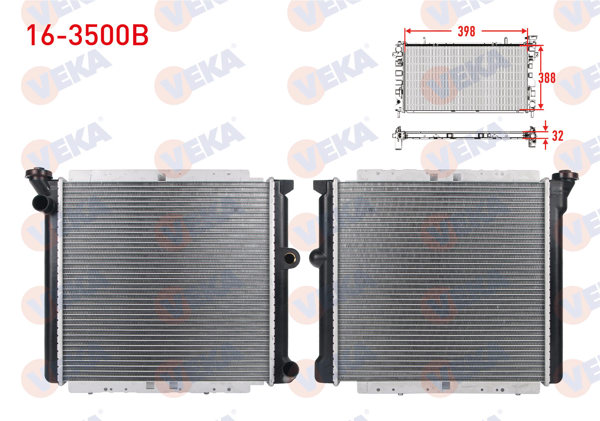 VEKA 16-3500B | Su Radyatörü Brazing Kalınlık 32mm Renault R9 1.4-1.6 Karburatorlu 1985-2000