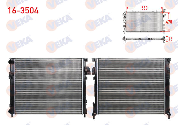 VEKA 16-3504 | Su Radyatörü Mekanik Renault Traffic II (Fl) 1.9 DCI M-T 2001-2014