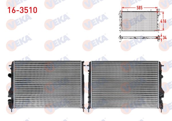 VEKA 16-3510 | Su Radyatörü Mekanik Dacia Logan (Ls) 1.5 DCI M-T 2004-2012