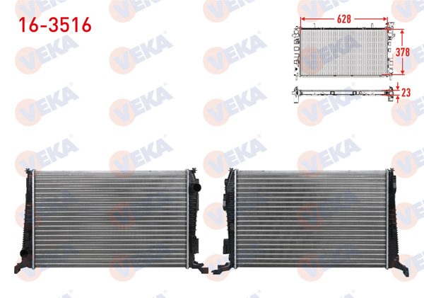 VEKA 16-3516 | Su Radyatörü Mekanik Dacia Duster 1.5 DCI (K9k 892-894-896-898) 4X4 M-T Ac + 110 Hp 2010 -