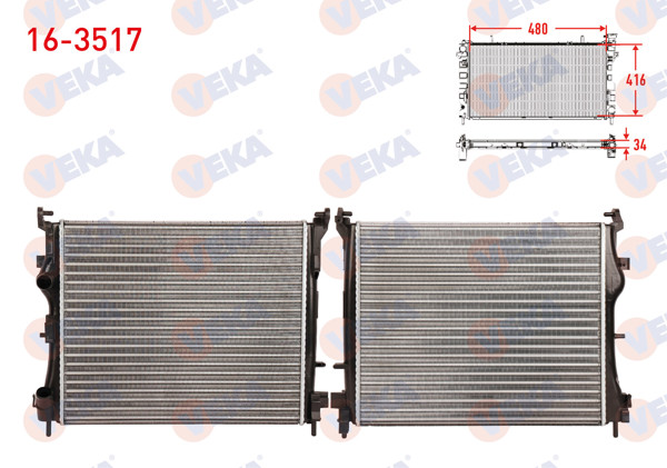 VEKA 16-3517 | Su Radyatörü Mekanik Renault Thalia II 1.5 DCI M-T 2008-2014