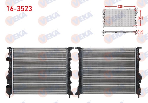 VEKA 16-3523 | Su Radyatörü Mekanik Renault Clio II (Bb0 / 1 / 2,Cb0 / 1 / 2) 1.4İ M-T 1998-2005