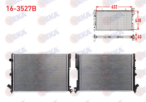 VEKA 16-3527B | Su Radyatörü Brazing Renault Laguna I (B56,556) 1.8İ M-T 1993-2001