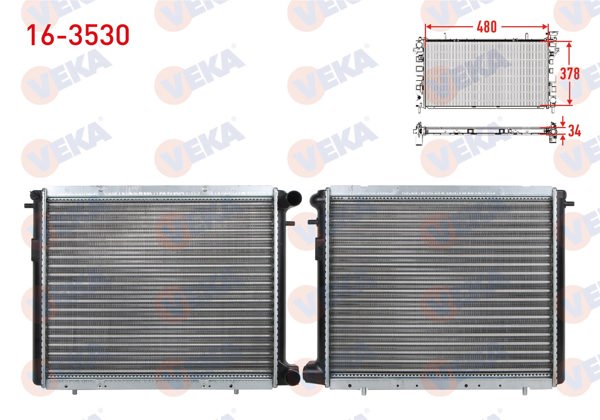 VEKA 16-3530 | Su Radyatörü Mekanik Renault R19 1.9 D M-T 1988-2001