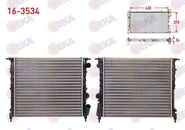 VEKA 16-3534 | Su Radyatörü Mekanik Renault R19 1.4 Karburatorlu Klimasız M-T 1988-2001