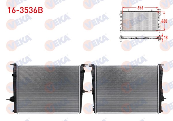 VEKA 16-3536B | Su Radyatörü Brazing Renault Fluence (L30) 1.6 16V M-T Ac + /-2009 -