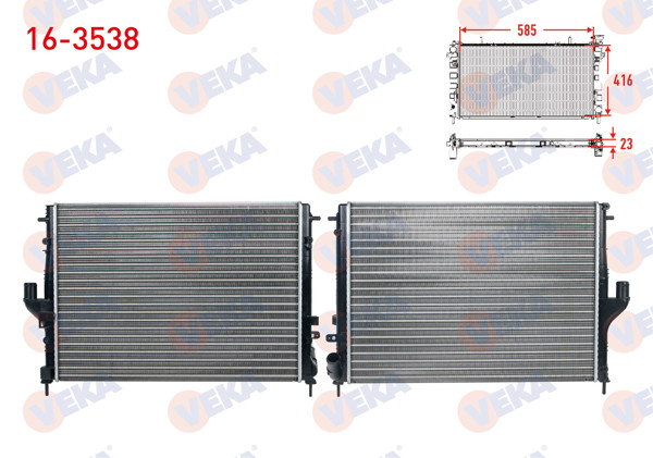 VEKA 16-3538 | Su Radyatörü Mekanik Dacia Duster 1.5 DCI (K9k 796) M-T Ac + /-85 Hp 2010 -