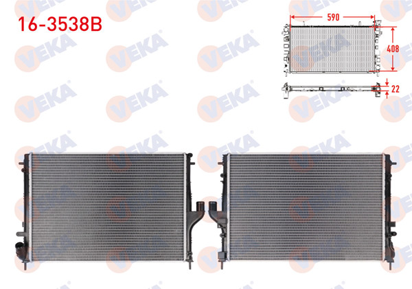 VEKA 16-3538B | Su Radyatörü Brazing Dacia Duster 1.5 DCI (K9k 796) M-T Ac + /-85 Hp 2010 -