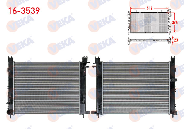VEKA 16-3539 | Su Radyatörü Mekanik Clio IV 1.5 DCI Mt Symbol III 1.5 DCI 12-Captur 1.5 DCI 18-/ Duster 1.5 DCI 19-Sandero II 1.2,1.5 DCI 12-Lodgy 1.5 DCI Dokker 1.5 DCI 12-Logan I Stepway 08-15 1.5 DCI 23mm