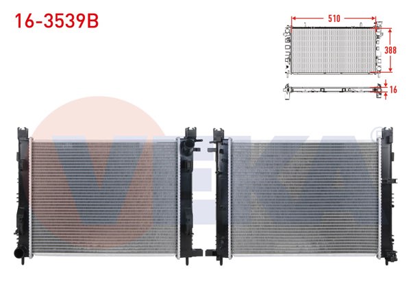 VEKA 16-3539B | Su Radyatörü Brazing Clio IV 1.5 DCI Mt Symbol III 1.5 DCI 12-Captur 1.5 DCI 18-/ Duster 1.5 DCI 19-Sandero II 1.2,1.5 DCI 12-Lodgy 1.5 DCI Dokker 1.5 DCI 12-Logan I Stepway 08-15 1.5 DCI