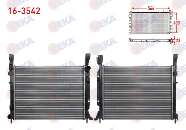VEKA 16-3542 | Su Radyatörü Mekanik Renault Kangoo (Kw0 / 1) 1.5 DCI 5 Vites M-T Ac + 2008 -