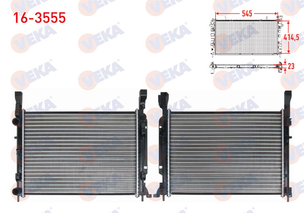 VEKA 16-3555 | Su Radyatörü Mekanik Renault Kangoo (Kw0 / 1) 1.5 DCI M-T Ac-2008 -