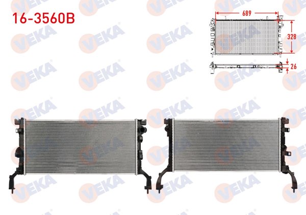 VEKA 16-3560B | Su Radyatörü Brazing Renault Laguna III (Bt0 / 1) 1.5 DCI M-T Ac + /-2007 -