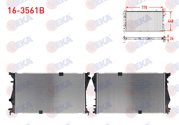 VEKA 16-3561B | Su Radyatörü Brazing Renault Traffic II (Fl) 2.0 DCI M-T Ac + /-2006-2014