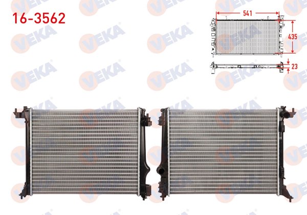 VEKA 16-3562 | Su Radyatörü Mekanik Renault Megane IV (B9a / M_) 1.5 DCI M-T Ac + /-2016 -