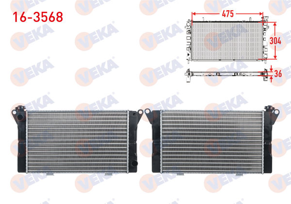 VEKA 16-3568 | Su Radyatörü Mekanik 3 Sıralı Super Renault 12 1.3-1.4 M-T 1971-2000