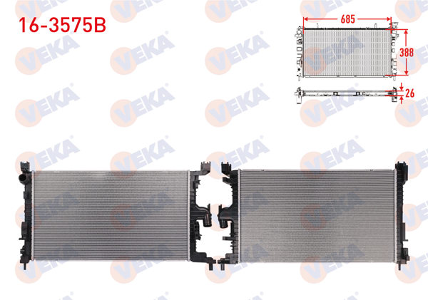 VEKA 16-3575B | Su Radyatörü Brazing Dacia Duster (Xjd) 1.5 Blue DCI 2021 -