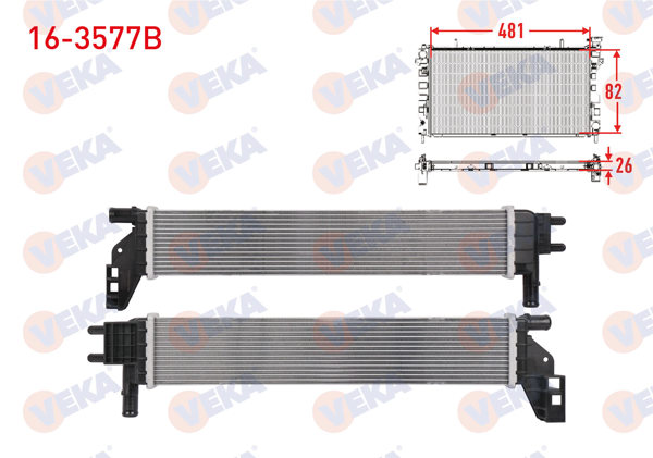 VEKA 16-3577B | Ek Su Radyatörü Brazing Dacia Duster 1.5 DCI 2019-/ Express 1.5 Bluedcı 2021-/ Dokker-Lodgy 1.5 Bluedcı 2018-/ Logan II 1.5 DCI-Bluedcı 2012-/ Sandero II 1.5 DCI-Bluedcı 2012 -