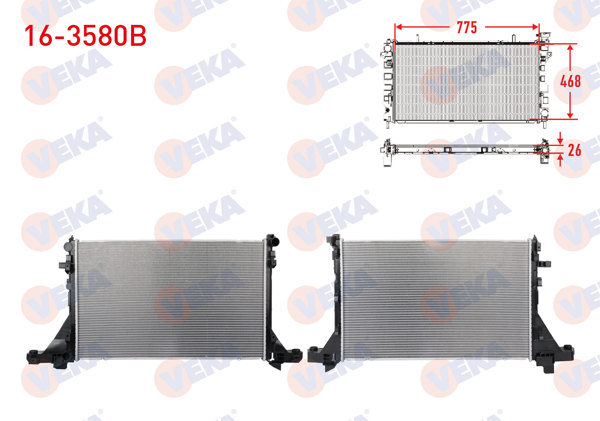 VEKA 16-3580B | Su Radyatörü Brazing Renault Master III Euro 6 150 Bg 2.3 M9t