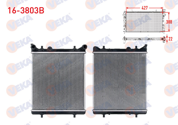 VEKA 16-3803B | Su Radyatörü Brazing Seat Leon (1M1) 1.4 M-T 1999-2006 / Volkswagen Golf IV (1J1) 1.4İ 16V M-T 1997-2005