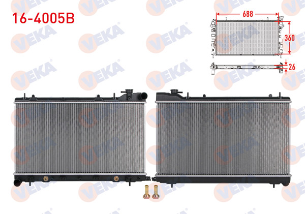 VEKA 16-4005B | Su Radyatörü Brazing Subaru Forester (Sg) 2.0İ Awd 2002-2007