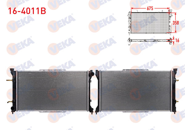 VEKA 16-4011B | Su Radyatörü Brazing Subaru Legacy 1.8İ-2.0İ-2.2İ A-T 1994-1999