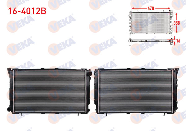 VEKA 16-4012B | Su Radyatörü Brazing Subaru Legacy 1.8-2.0 M-T 1990-1994