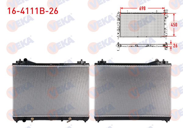 VEKA 16-4111B-26 | Su Radyatörü Brazing Suzuki Grand Vitara II (Jt) 2.0İ A-T 2005 -