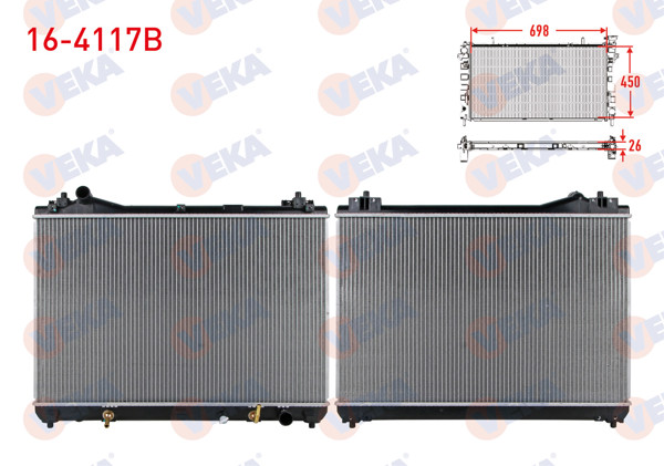 VEKA 16-4117B | Su Radyatörü Brazing Suzuki Grand Vitara II (Jt) 1.6 Vvt-I 4X4 A-T 2005 -