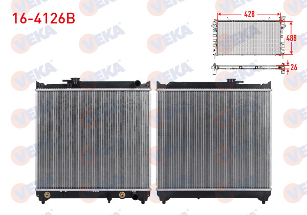 VEKA 16-4126B | Su Radyatörü Brazing Suzuki Vitara (Et,Ta) 1.6İ 16V M-T 1988-1999
