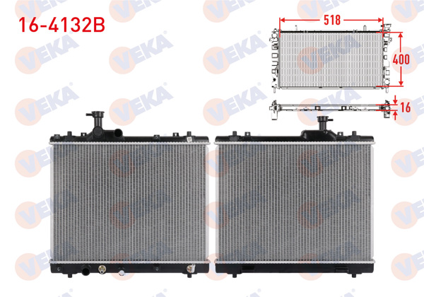 VEKA 16-4132B | Su Radyatörü Brazing Suzuki Swift IV 1.2, 1.3 Ddıs 2010 -