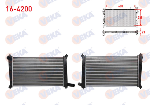 VEKA 16-4200 | Su Radyatörü Mekanik Tata Indıca (40_V2) 1.4 D 1998-2003