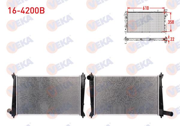 VEKA 16-4200B | Su Radyatörü Brazing Tata Indıca (40_V2) 1.4 D 1998-2003