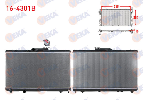 VEKA 16-4301B | Su Radyatörü Brazing Kapaklı Toyota Corolla (_E11_) 1.6İ (Ae111) (Ae101) M-T 1993-2002