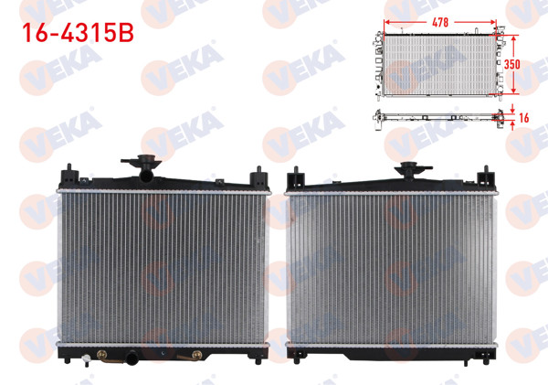 VEKA 16-4315B | Su Radyatörü Brazing Toyota Yaris (_Cp10) 1.0İ A-T 1999-2005
