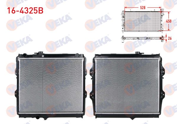 VEKA 16-4325B | Su Radyatörü Brazing Düz Çıkış Toyota Hı-Lux Pick Up (_N_) 2.4 D M-T 1983-2005