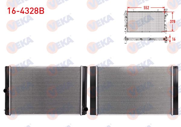VEKA 16-4328B | Su Radyatörü Brazing Totoya Corolla (E15_) 2007-2012 / Corolla (E18_) 2012-2018 / Auris (E15_) 2007-2012 / Auris (E18_) 2012-2018 1.4 D-4D M-T Ac + / -