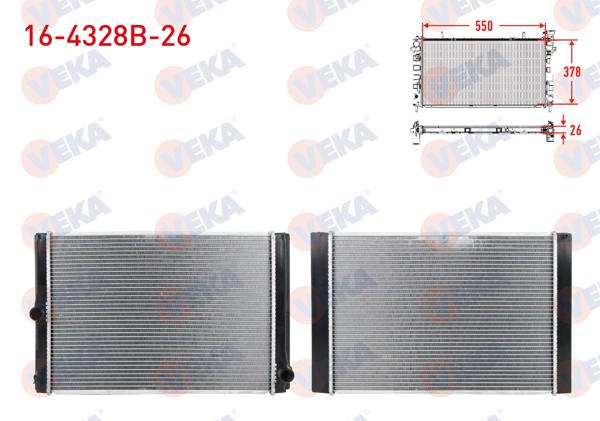 VEKA 16-4328B-26 | Su Radyatörü Brazing Kalınlık 26mm Totoya Corolla (E15_) 2007-2012 / Corolla (E18_) 2012-2018 / Auris (E15_) 2007-2012 / Auris (E18_) 2012-2018 1.4 D-4D M-T Ac + / -