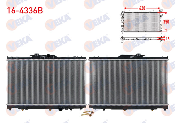 VEKA 16-4336B | Su Radyatörü Brazing Toyota Corolla (_E11_) 1.4İ 16V A-T Ac + /-1997-2002