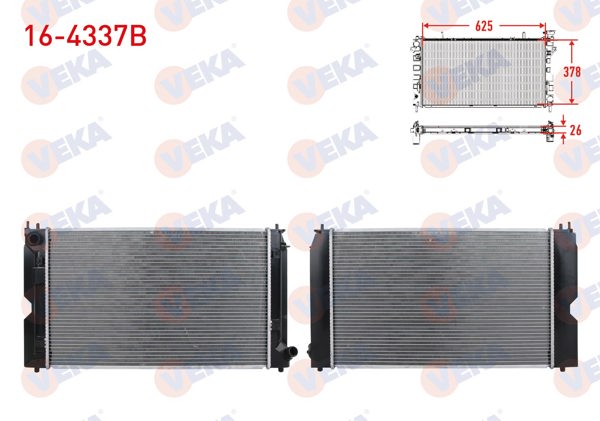 VEKA 16-4337B | Su Radyatörü Brazing Toyota Corolla (_E12_) 1.4 D-4D M-T 2004-2007